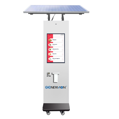 Quiosco de pedidos de autoservicio al aire libre de 27 pulgadas con sistema de energía solar