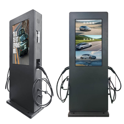 43 pulgadas 22 kW cargador de coche eléctrico doble EV señalización digital exterior con OCPP 1.6 o 2.0