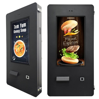 24 pulgadas 1500nits Wi-Fi exterior doble 2.4G 5G Self Service Quiosco Escáner Impresora NFC