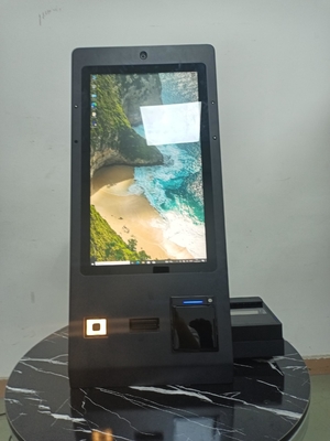 Dispensador de tarjetas de 24 pulgadas PMS Hotel Quiosco de autoservicio con escáner de pasaportes OCR