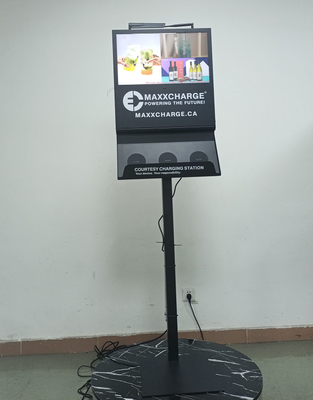 21Quiosco de señalización digital Wifi con 3 pastillas de carga inalámbrica
