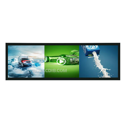 Pantalla LCD publicitaria con barra estirada de 28,6 pulgadas para estantes, para centros comerciales y supermercados