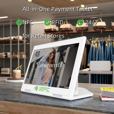 PC All-in-One personalizada de 10.1 pulgadas con pantalla táctil capacitiva, NFC/RFID y RJ45 para el quiosco minorista