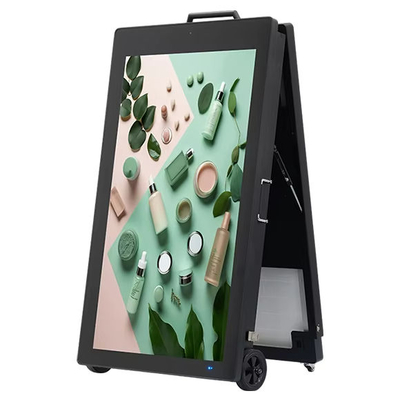 Quiosco digital portátil con energía solar - pantalla publicitaria LCD plegable TV impermeable al aire libre para señalización digital al aire libre