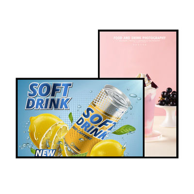 43 Inch Wall Mount Backlit Menu Board - All Black Right Angle Integrated Digital Signage for Restaurant/Cafe