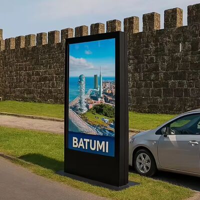 75' 'Dos laterales exteriores de quioscos comerciales de señalización digital IP65 soporte de piso