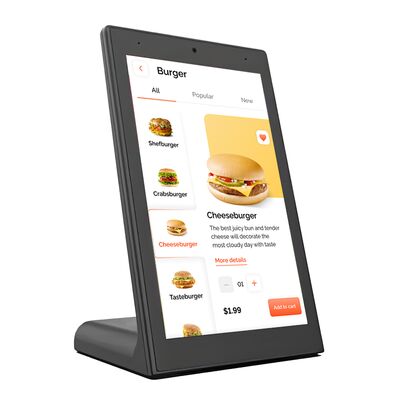Reproductor de publicidad LCD en forma de L de 15,6 pulgadas con sistema Android para quiosco de autoservicio de restaurante