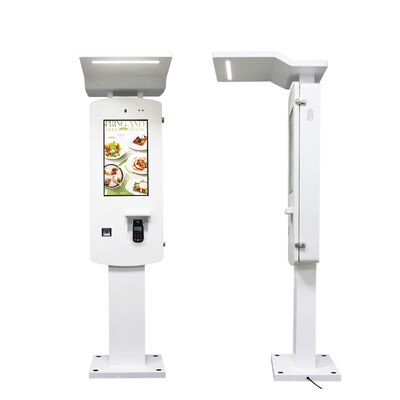 Quiosco de auto-pedido al aire libre de 24 pulgadas con IP65 impermeable 1500nit pantalla táctil de alto brillo y escáner QR incorporado
