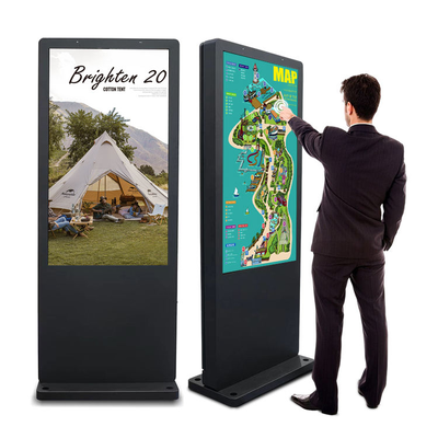 Pantalla táctil vertical exterior impermeable para publicidad 2500 nits Pantalla de kiosco de alto brillo Soporte para Android y Windows Sistema