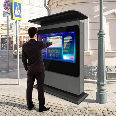 55 pulgadas de la señalización digital al aire libre pantalla táctil quiosco Totem Windows Android alto brillo pantalla de publicidad a prueba de agua