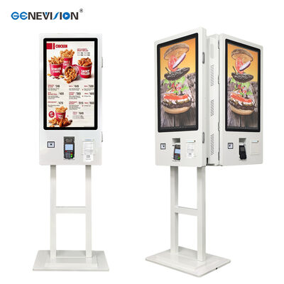 32 Inch Double Side 10 Points Capacitive Touch Screen Self Service Kiosk for Restaurant and QSR