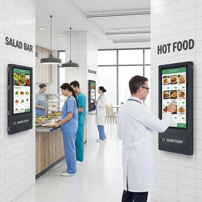 Quiosco de pantalla táctil de autoservicio para restaurantes de 32 pulgadas con escáner QR NFC y opciones de montaje en suelo y pared