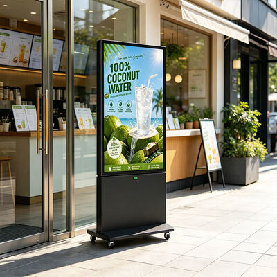 55 Inch IP66 Waterproof Battery Powered Outdoor Digital Signage with 700-3500nits Brightness LCD Digital Kiosk