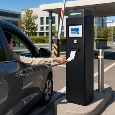 Solución de autopago para estacionamientos de hoteles con pantalla LCD exterior de 10.4 pulgadas, escáner de código QR e impresora