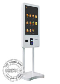 Emparede el quiosco WIFI del servicio del uno mismo de la máquina de la comida que ordena aumentable 32 pulgadas con la posición/la impresora del boleto