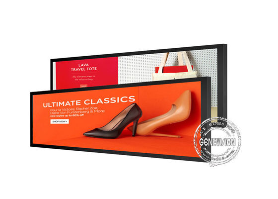 El OS WIFI de Android estiró ultra de par en par el monitor de la publicidad del LCD del top del estante de exhibiciones los liendres del panel 700 de 48,5 pulgadas IPS