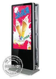 La pulgada inalámbrica 4g de la señalización 65 de Digitaces de la pantalla de Hd dobla el quiosco echado a un lado de la pantalla táctil de la hoja de Pcap