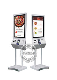 Quiosco del servicio del uno mismo de Mcdonald pantalla táctil de Android de 27 pulgadas con la impresora Scanner de la máquina de la posición