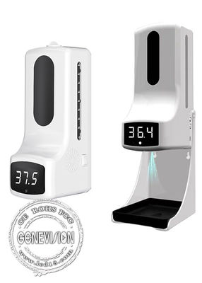 Dispensador automático del gel de la mano de la alarma anormal de la temperatura del termómetro de K9 IR con la bandeja del descenso