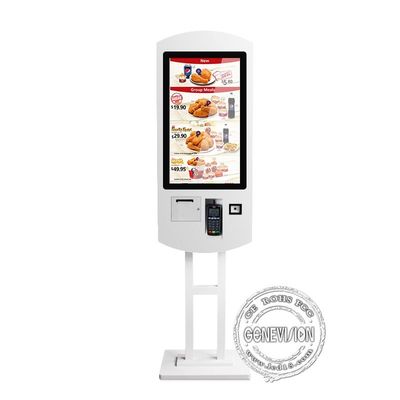 FHD 1080P quiosco que ordena del uno mismo del soporte del piso de 32 pulgadas con la impresora térmica y paginadores para el restaurante