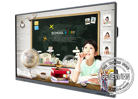 pantalla plana interactiva elegante de cristal del sistema dual del tablero de la pantalla táctil 4K AG