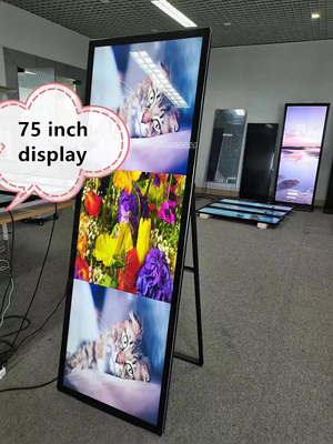 Pantalla de pie plegable de pantalla completa LCD de publicidad señalización digital y pantallas